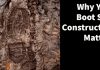 Is Boot Sole Construction Important? boot print in mud with text on the right side 'why your boot sole construction matters'