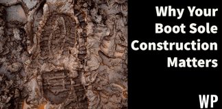 boot print in mud with text on the right side 'why your boot sole construction matters'