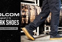 person walking in volcom work shoes